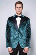 Floral-Patterned-Velvet-Green-Men-Evening-Jacket-Wessi-1