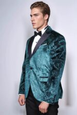 Floral-Patterned-Velvet-Green-Men-Evening-Jacket-Wessi-2