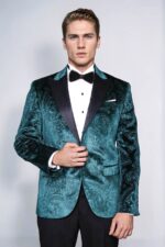 Floral-Patterned-Velvet-Green-Men-Evening-Jacket-Wessi-3