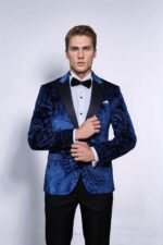 Floral-Patterned-Velvet-Navy-Blue-Men-Tuxedo-Blazer-Wessi-2