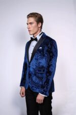 Floral-Patterned-Velvet-Navy-Blue-Men-Tuxedo-Blazer-Wessi-3