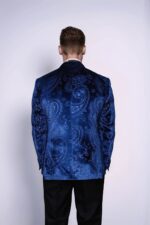 Floral-Patterned-Velvet-Navy-Blue-Men-Tuxedo-Blazer-Wessi-5