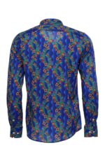 Floral-Slim-Fit-Long-Sleeve-Indigo-Men-Shirt-Wessi-1