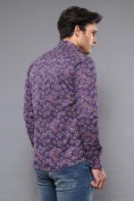 Flower-Patterned-Long-Sleeves-Navy-Blue-Men-Shirt-Wessi-4