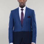 Fragmental Navy Blue Men Suit | Wessi