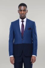 Fragmental Navy Blue Men Suit