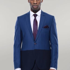 Fragmental Navy Blue Men Suit | Wessi