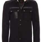 Fur Collar 4 Pockets Brown Men Coat - Wessi