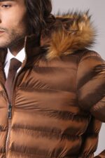 Fur-Hooded-Mens-Puffer-Coat-in-Tan-Wessi-1