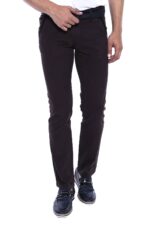 Gabardin Dark Brown Men Pants