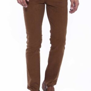 Gabardin Pockets Brown Men Pants - Wessi
