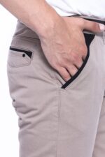 Garment-Stitched-Pockets-Cotton-Beige-Men-Trousers-2