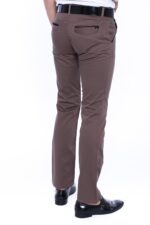 Garment-Stitched-Pockets-Cotton-Dark-Beige-Men-Trousers-2