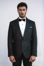 Gingham-Patterned-Glitter-Black-Men-Party-Blazer-Wessi-1