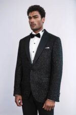 Gingham-Patterned-Glitter-Black-Men-Party-Blazer-Wessi-2