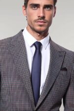 Gingham-Slim-Fit-Brown-Men-Blazer-Wessi-1