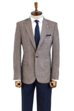 Gingham-Slim-Fit-Brown-Men-Blazer-Wessi-10