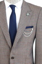 Gingham-Slim-Fit-Brown-Men-Blazer-Wessi-11