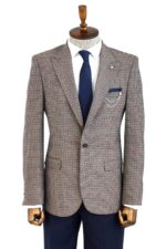 Gingham-Slim-Fit-Brown-Men-Blazer-Wessi-12