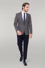 Gingham-Slim-Fit-Brown-Men-Blazer-Wessi-2