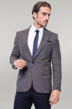 Gingham-Slim-Fit-Brown-Men-Blazer-Wessi-4