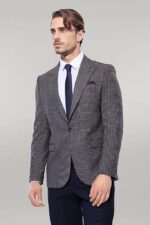 Gingham-Slim-Fit-Brown-Men-Blazer-Wessi-7