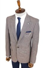 Gingham-Slim-Fit-Brown-Men-Blazer-Wessi-8