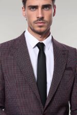 Gingham-Slim-Fit-Single-Button-Black-Men-Blazer-Wessi-1