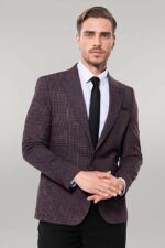 Gingham-Slim-Fit-Single-Button-Black-Men-Blazer-Wessi-5