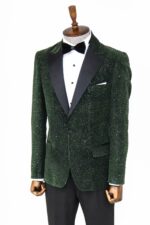 Glitter-Floral-Patterned-Dark-Green-Men-Dinner-Jacket-Wessi-2