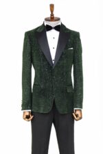 Glitter-Floral-Patterned-Dark-Green-Men-Dinner-Jacket-Wessi-3