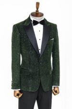 Glitter-Floral-Patterned-Dark-Green-Men-Dinner-Jacket-Wessi-4