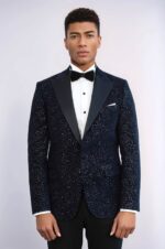 Glitter-Floral-Patterned-Navy-Blue-Men-Wedding-Tuxedo-Blazer-Wessi-1