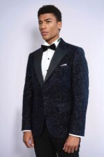 Glitter-Floral-Patterned-Navy-Blue-Men-Wedding-Tuxedo-Blazer-Wessi-2