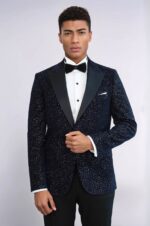 Glitter-Floral-Patterned-Navy-Blue-Men-Wedding-Tuxedo-Blazer-Wessi-3