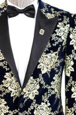 Gold-Floral-Patterned-Navy-Blue-Men-Party-Blazer-Wessi-1