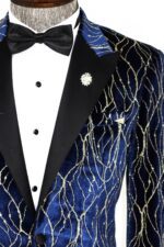 Gold-Patterned-Navy-Blue-Men-Evening-Tuxedo-Blazer-Wessi-3