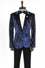 Gold-Patterned-Navy-Blue-Men-Evening-Tuxedo-Blazer-Wessi-4