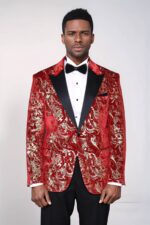 Gold-Patterned-Over-Red-Men-Stage-Tuxedo-Blazer-Wessi-1
