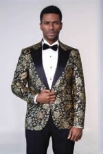 Gold-Rose-Patterned-Slim-Fit-Black-Men-Singer-Tuxedo-Blazer-Wessi-3