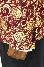 Gold-Rose-Patterned-Slim-Fit-Burgundy-Men-Shinny-Blazer-Wessi-5