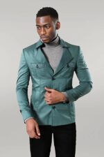 Green Cotton Trench Coat