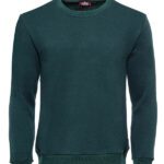 Green Plain Circle Neck Sweatshirt - Wessi