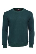Green Plain Circle Neck Sweatshirt