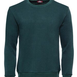 Green Plain Circle Neck Sweatshirt - Wessi
