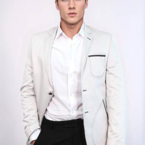 Grey Blazer With Patch Pockets | Wessi
