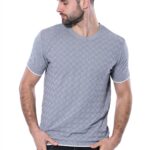 Grey Patterned Tricot Knitted T-Shirt - Wessi