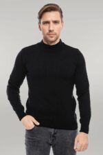 Half Turtleneck Black Knitwear Sweater