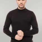 Half Turtleneck Brown Knitwear Sweater - Wessi