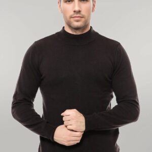 Half Turtleneck Brown Knitwear Sweater - Wessi